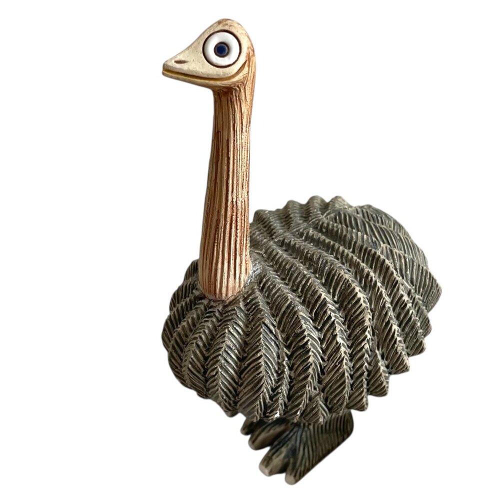 Artesania Rinconada Ostrich Bird Handmade Clay Pottery Animal Figurine Uruguay